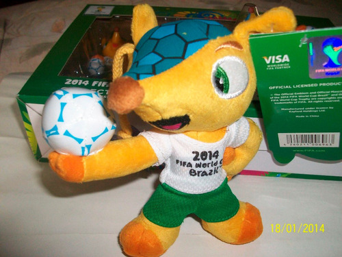 Fuleco-copa Futbol Fifa Brasil 2014-muñeco  Clip-13cms