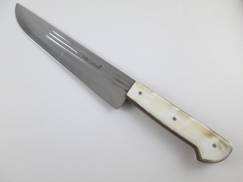 Faca Gaúcha Três Listras Inox 2,8mm Full Tang Churrasco 8pol