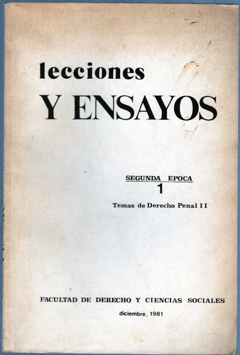 Lecciones Y Ensayos Segunda Epoca 1