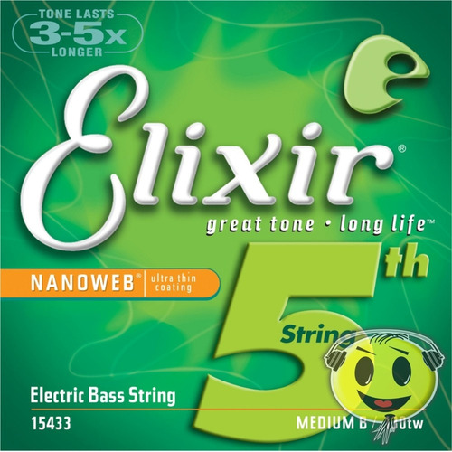 Encordoamento Elixir Contra Baixo 5 Cordas 045 Selo Izzo Org