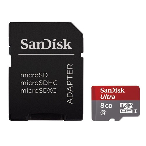Memoria Microsdhc 8gb Sandisk Sdsdquan-008g-g4a Con Adaptado