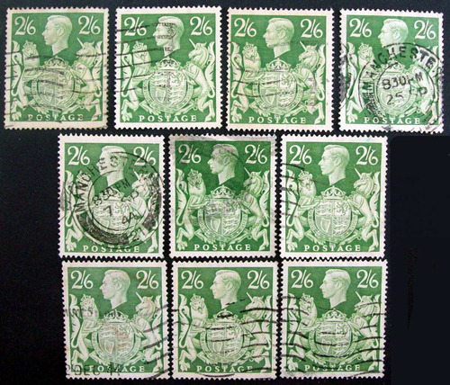Inglaterra - Lote 10 X Sc 249a George Vi 2-6 Estudio L2908