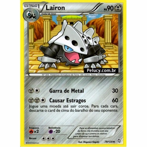 Lairon - Pokémon Metal Incomum - 79/124 - Pokemon Card Game