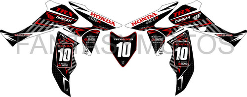Calcos Cuatriciclo Honda Trx 450 R Kit Competicion Duncan