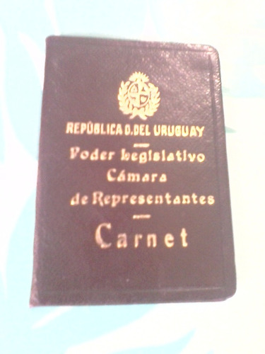 Antiguo Carnet Camara Represent. Pcio. Legislativo Año 1952