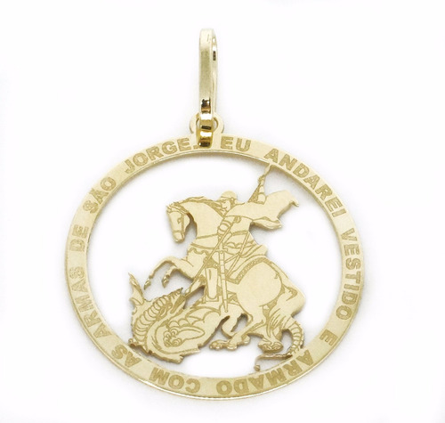 Pingente São Jorge Laser Ouro 18k