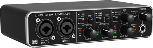 Imagen 1 de 10 de Interface Behringer Umc-204hd Placa Sonido Audio Protools