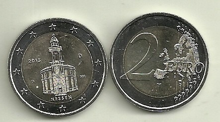 Moneda Alemania Bimetalica 2 Euro Año 2015 Hessen
