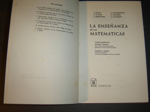 La Enseñanza De Las Matematicas,varios Autores, Aguilar 1968