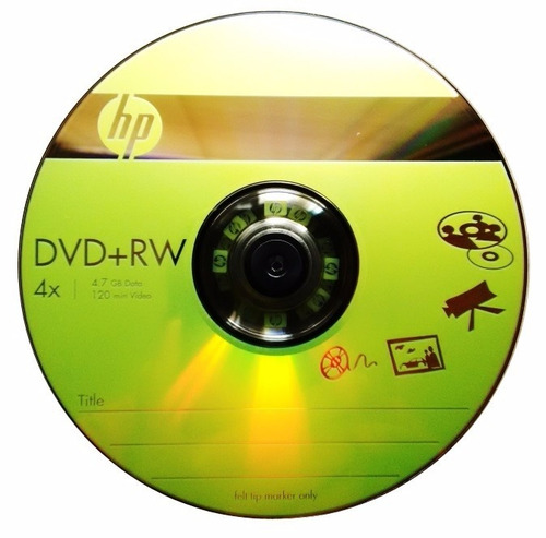 3 Discos Dvd Regrabable + Rw Marca Hp 4.7gb Data Video Mp3