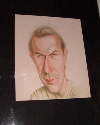 Caricaturas, Kevin Costner,firmada Mulatier.