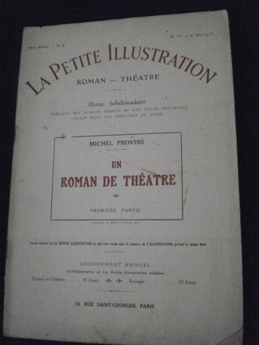 La Petitte Illustration Num. 6 Roman Theatre Juin 1913