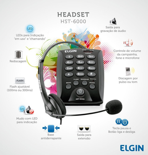 Headset Elgin Hst-6000