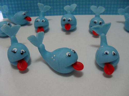 Ballenas Azules-masa Flexible- Para Maquetas 3 Unidad