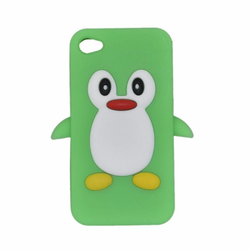 Capa Para iPhone 4 E 4s Pinguim Cb04 Verde Unik
