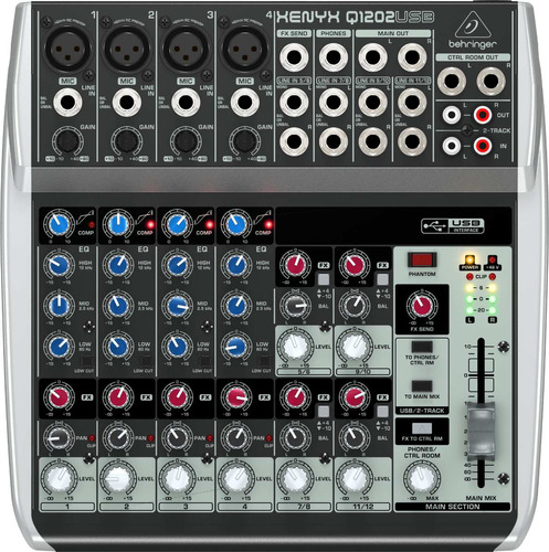 Behringer Q1202 Usb Mixer 4 Canales Mono 4 Estereo Xenyx