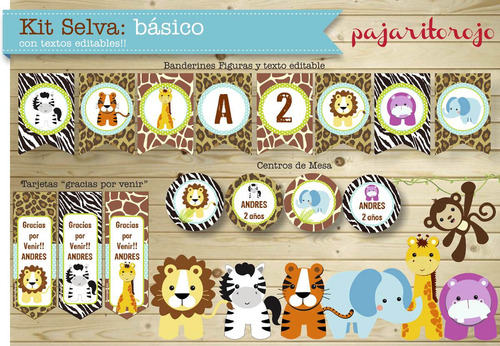 Kit Imprimible Animales De La Selva