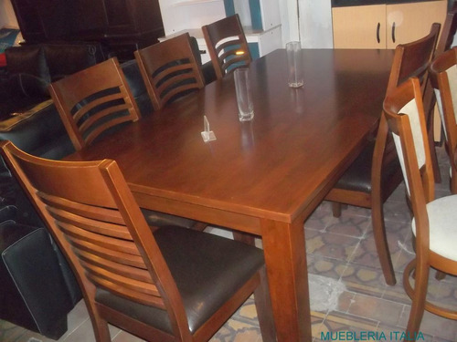 Juego De Comedor Con Mesa De 1.83 Y 6 Sillas Tapizas Asiento