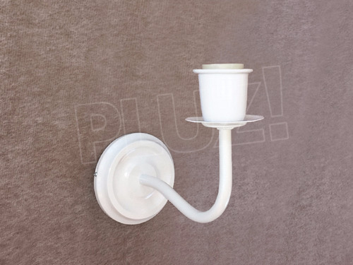 Imagen 5 de 5 de Aplique Pared Simple 1 Luz - Hierro Blanco