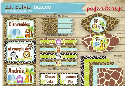 Kit Imprimible Animales De La Selva
