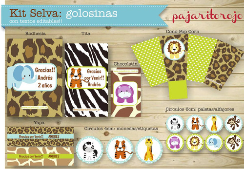 Kit Imprimible Animales De La Selva