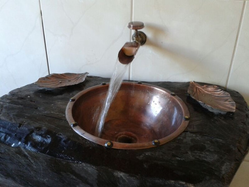 Imagem 2 de 4 de Cuba Em Cobre E Torneira De Cobre