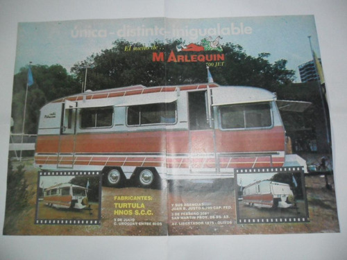 Casa Rodante Mi Arlequin Turtula Publicidad 1978 Camping