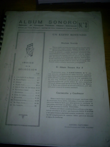 Album Sonoro Nro 2, 1934