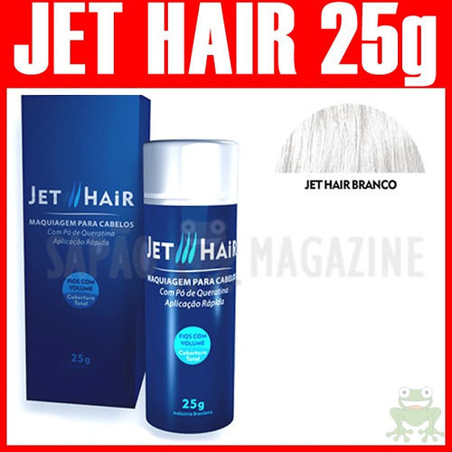 Imagem 1 de 1 de Jet Hair 25g Branco Melhor Queratina Em Pó Maquiagem Capilar