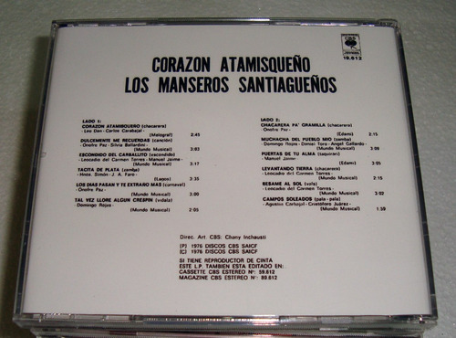 Manseros Santiagueños Corazon Atamisqueño Cd Bajado De Lp