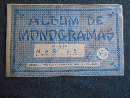 Album De Monogramas Maribel Nº 6 Lencería Pañuelos Camisas