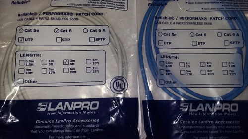 Patch Cord Cat 6 De 2m Lanpro