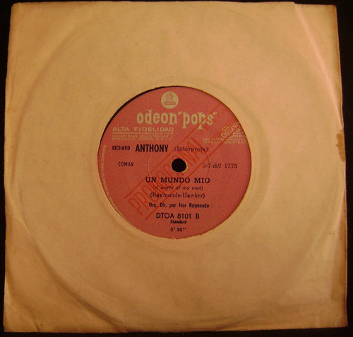 Richard Anthony-promo-vinilo Simple-muybuen Estado-oca
