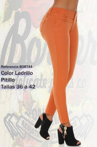 Jeans Colombianos Levanta Cola Color Ladrillo / Grupoborder
