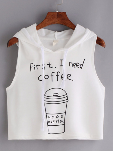 Crop Top I Nedd Coffe Con Capota Básica Esqueleto