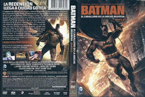 Batman El Caballero De La Noche Regresa Parte 2 Animada Dvd | MercadoLibre