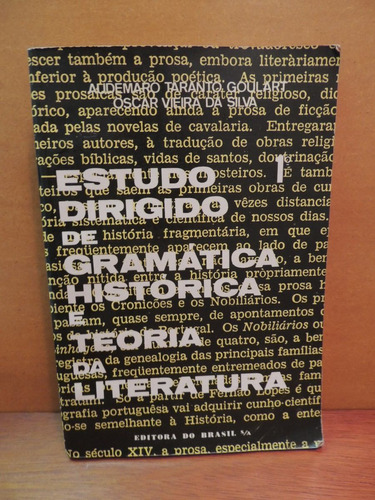 Livro Estudo Dirigido Gramática Histórica Teoria Literatura
