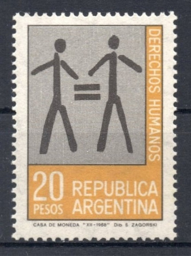 Argentina 1969 Gj 1469** Me 838 Mint Derechos Humanos A