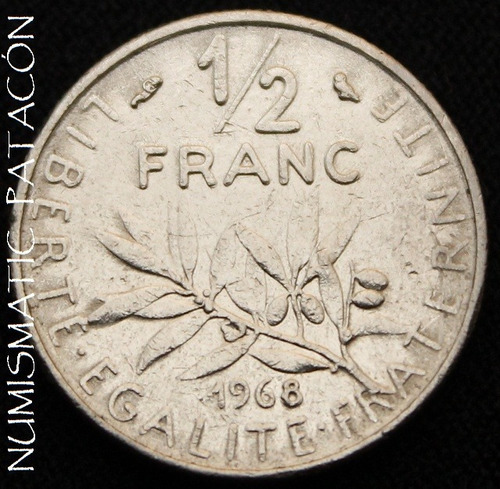 Moneda Francia 1/2 Franco 1968 - Km 931 - Buena