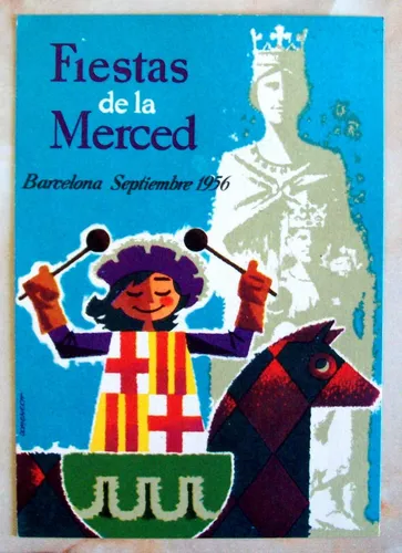 España - Tarjeta Fiesta Merced Barcelona 56 Sc. 844 L3000 (Usado)