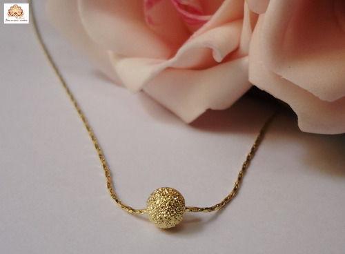 Colar Feminino Folheado A Ouro,bolinha, Lindo!