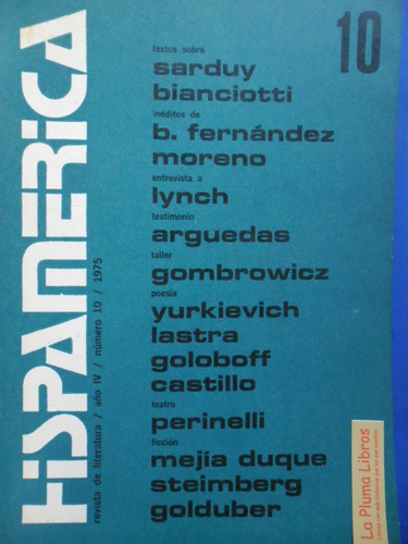Revista Hispamerica  Nro 10 Año 4 - 1975 (impecable!!)