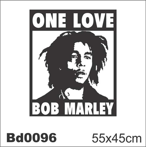 Adesivo Bd0096 Bob Marley One Love Reggae Decoração Parede