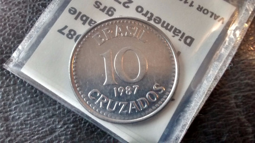 Moneda Brasil 10 Cruzados 1987 (x501.