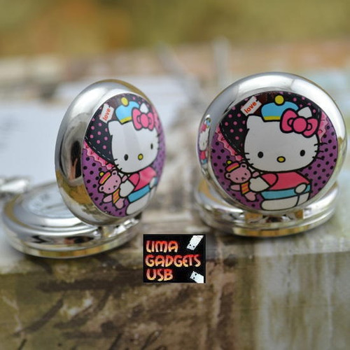Reloj Hello Kitty Con Cadena No Llavero De Bolsillo