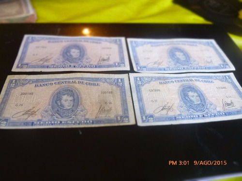 28 Billetes Chile Medio Escudo Tres Firmas (c-7-3