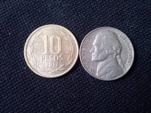 Moneda Estados Unidos Five Cents Níquel 1962 (c31)