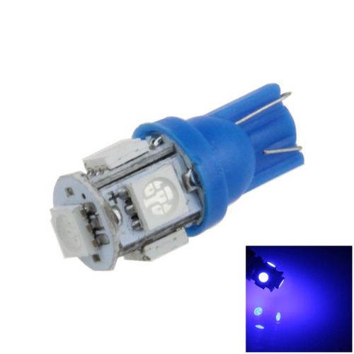 2x Focos Led Tipo Pellizco Velita Con 5 Smd Azul Shx W3w W5w