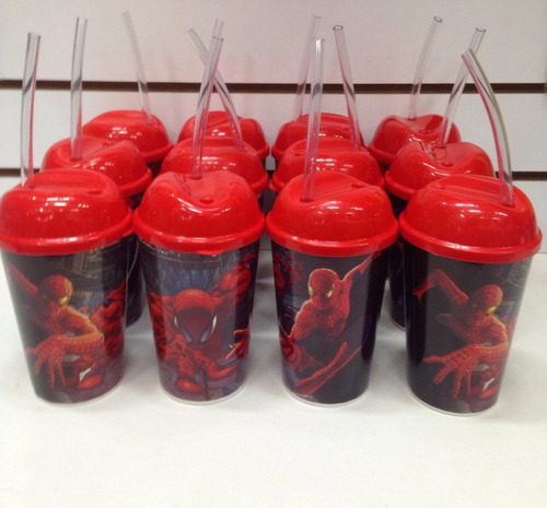 Vaso Pitillo Spiderman Sorpresas Fiestas Piñatas Regalos