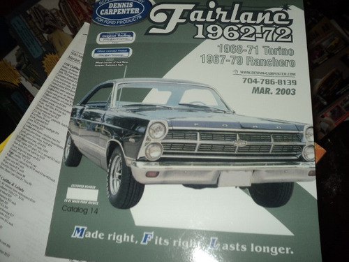 Ford Galaxie Catalogo De Peças E Acessorios 1962-72